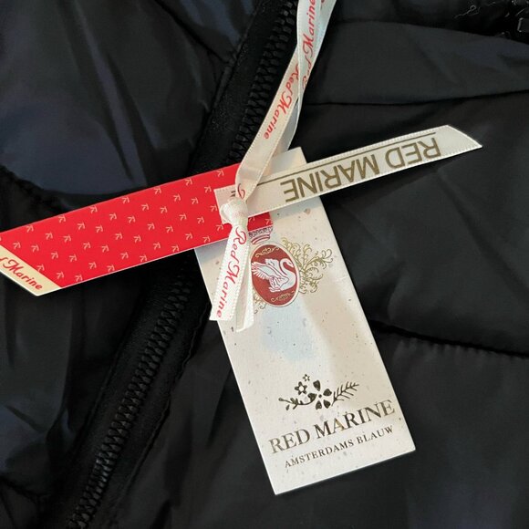 Red Marine Women's sz Medium Black Long  Puffer Jacket - Picture 10 of 10